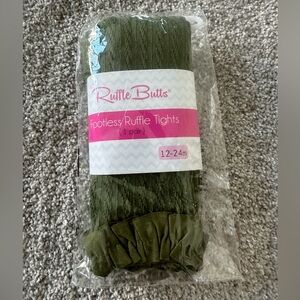 Ruffle Butts Olive / Moss Footless Ruffle Tights